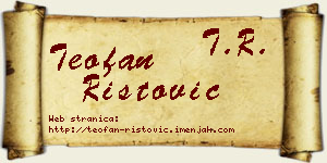 Teofan Ristović vizit kartica